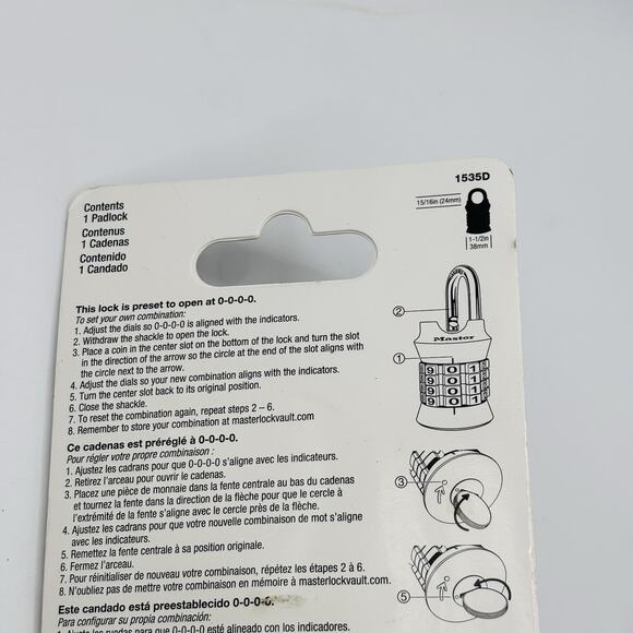Master Lock 1535D Customizable Combination Padlock NEW Locker Office Home Sealed - Picture 5 of 10